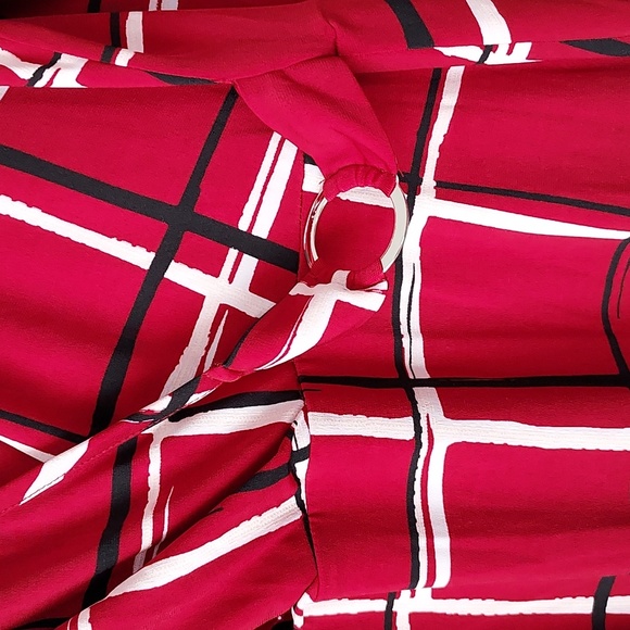 Sami & Jo mini dress xl 3/4 sleeve red, black, white throughout - Picture 4 of 12